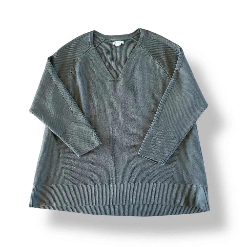 [Athleta] Gray Ribbed Knit Hanover Sweater